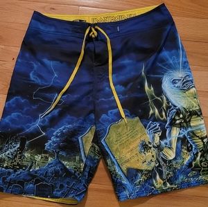 Iron Maiden Swimming Shorts, Vans Off the Wall, Officially Liscenced, 36W
